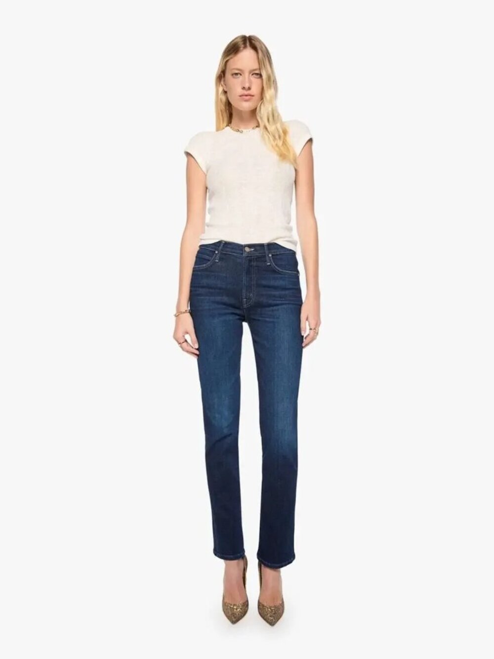 MOTHER The Rascal Skimp Jeans Straight Leg Size 26 I Put A Spell On You Wash